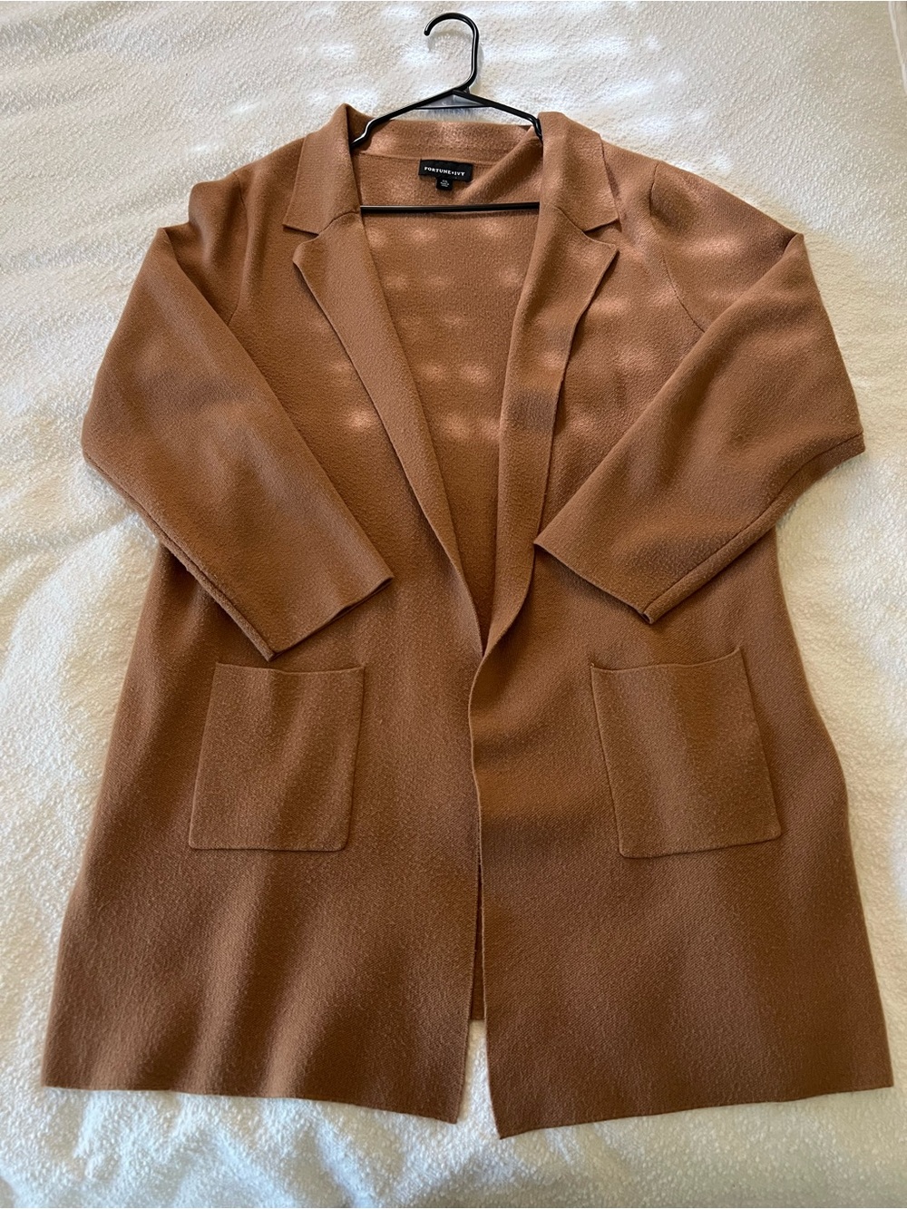 Stitch Fix Fortune + Ivy Women's Camel Naji Open-Front Blazer Jacket Coatigan - Picture 1 of 10